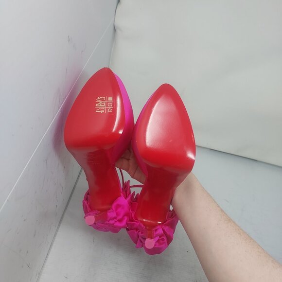 CHRISTIAN LOUBOUTIN Pink Maria Frou Alta Satin Platform Pump Shoe - Picture 2 of 14